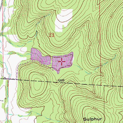 Topographic Map of Vineyards Twin Lakes, MO