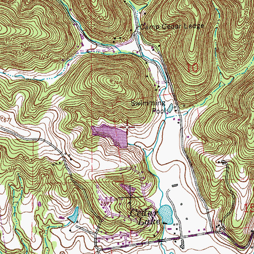 Topographic Map of Atwood Lake Dam, MO