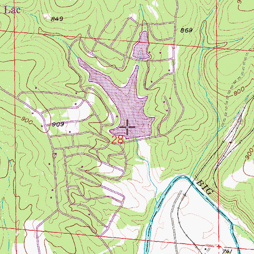 Topographic Map of Lac Lafitte Dam, MO