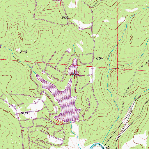 Topographic Map of Lac Calista Dam, MO