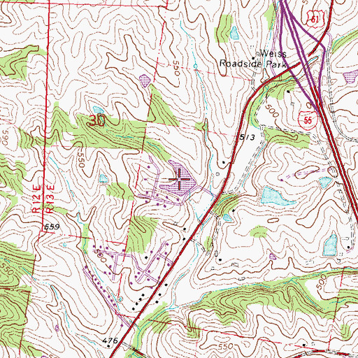 Topographic Map of Spring Lake, MO