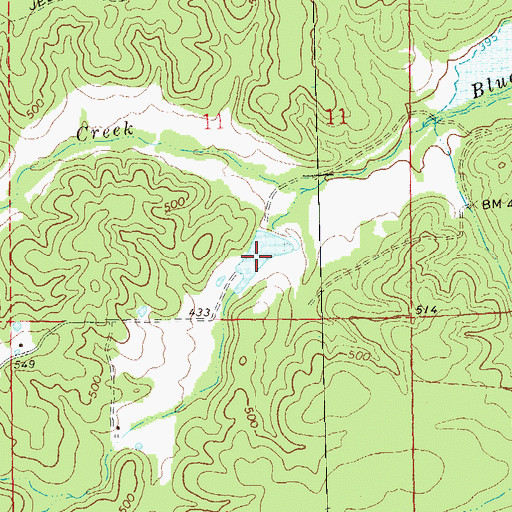 Topographic Map of Garver Lake, MO