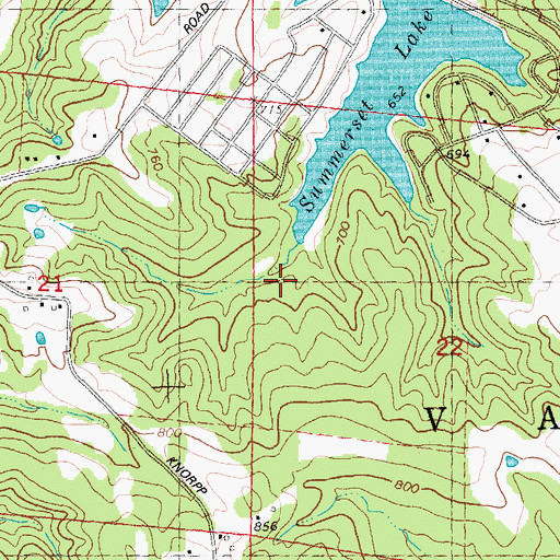 Topographic Map of Winter Haven Lake, MO