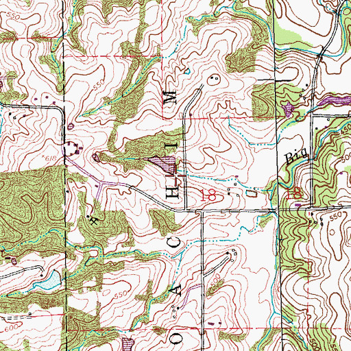Topographic Map of Lindwell Lake Dam, MO