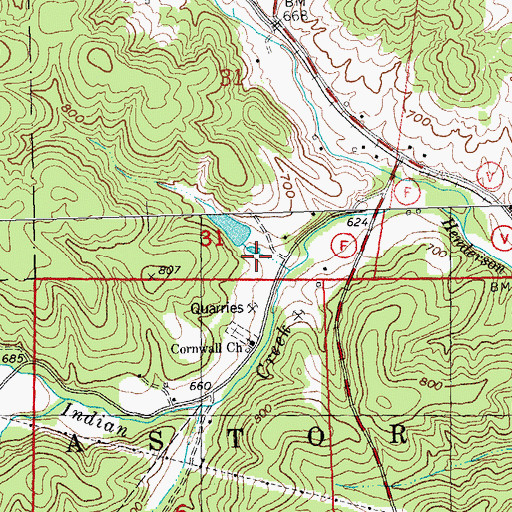Topographic Map of Neville Dam, MO
