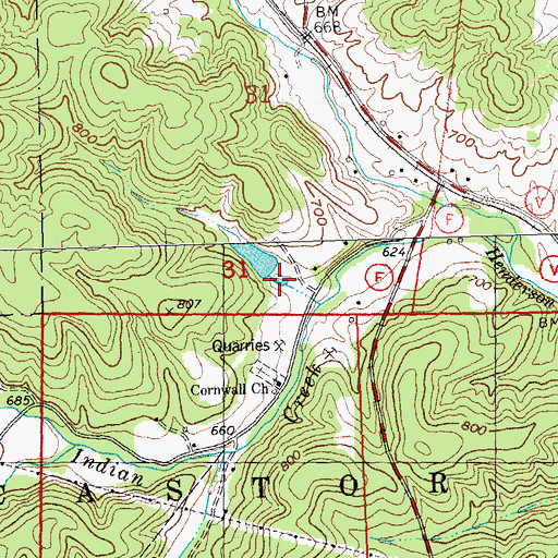 Topographic Map of Leaky Lake, MO