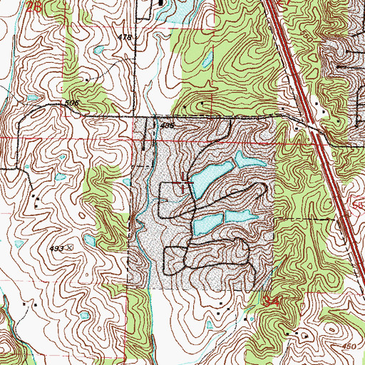 Topographic Map of North Twin Lakes Dam, MO