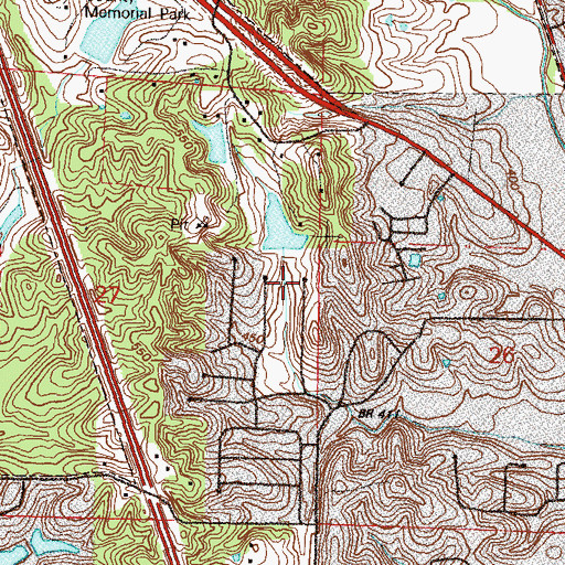 Topographic Map of Little Ponderosa Lake Dam, MO