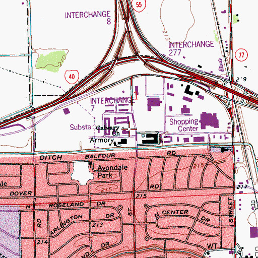 Topographic Map of Calvary Baptist Church, AR