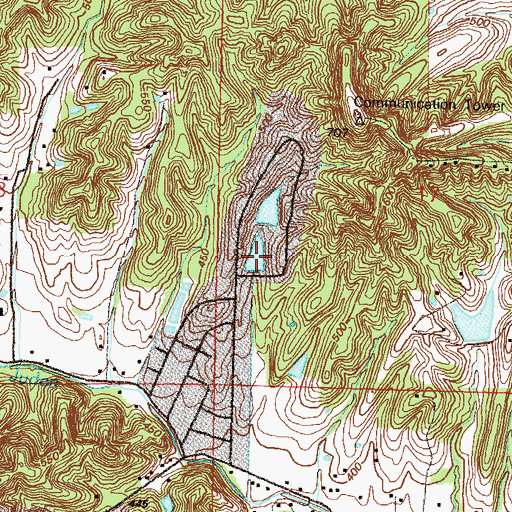 Topographic Map of Lake Tanglewood South, MO
