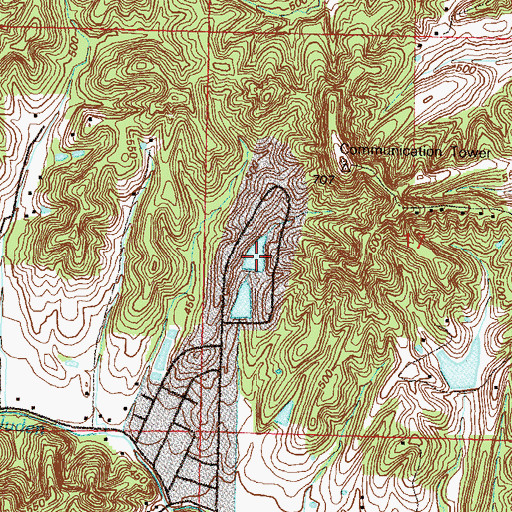 Topographic Map of Lake Tanglewood North, MO