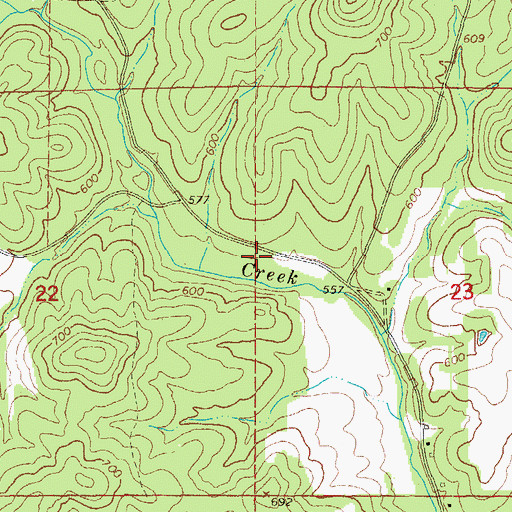 Topographic Map of Fourche Creek Dam, MO