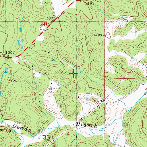 Topographic Map of Warner Dam, MO