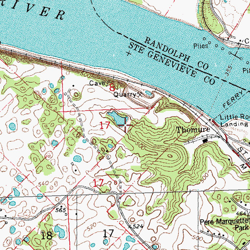 Topographic Map of Kertz Farms Lake Dam, MO