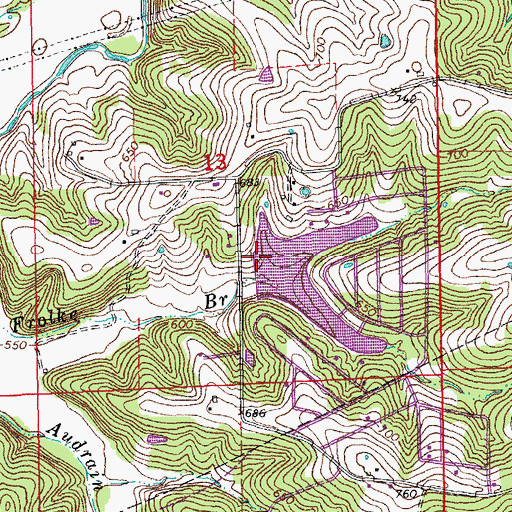 Topographic Map of Fawn Lake Dam, MO
