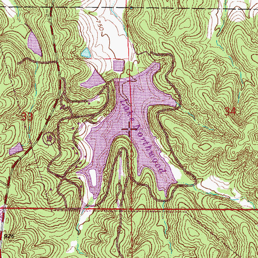 Topographic Map of Lake Northwood, MO
