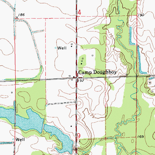 Topographic Map of Camp Doughboy, AR