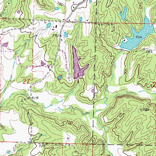 Topographic Map of Sullivan Lake Dam, MO