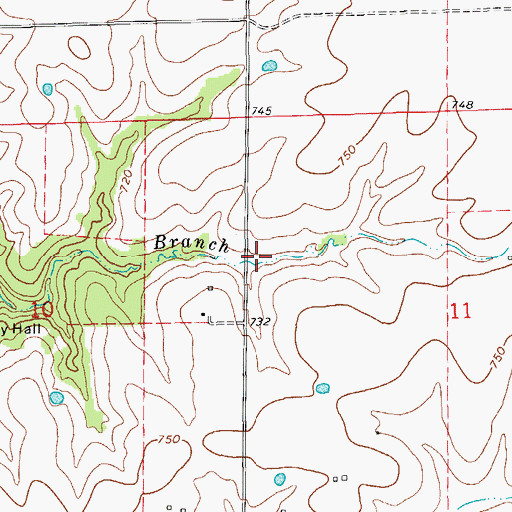 Topographic Map of Bergthold Dam, MO