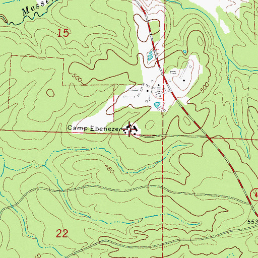 Topographic Map of Camp Ebenezer, AR