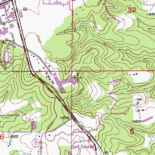 Topographic Map of Durbin Lake, MO
