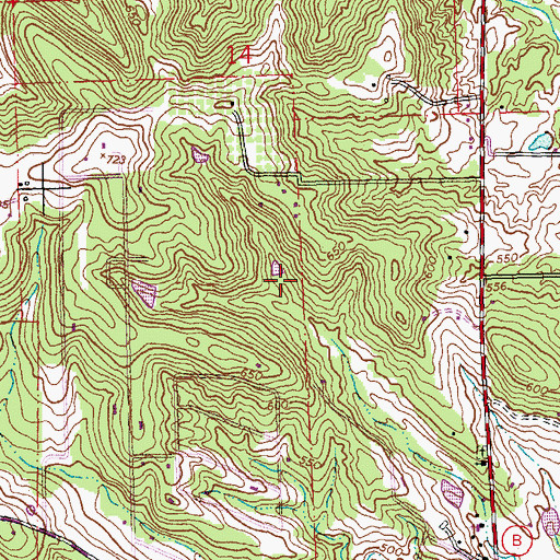 Topographic Map of Number 883 Dam, MO