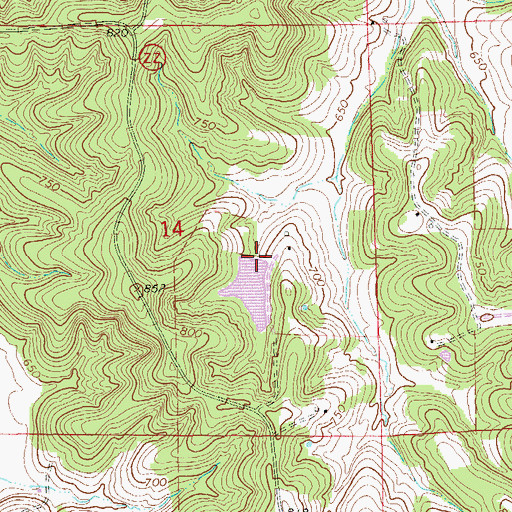Topographic Map of Schnitzer Lake Dam, MO