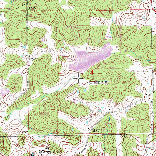 Topographic Map of Forboro Lake Dam, MO