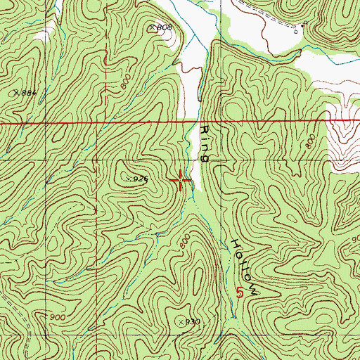 Topographic Map of Baha Trail Lake Dam, MO