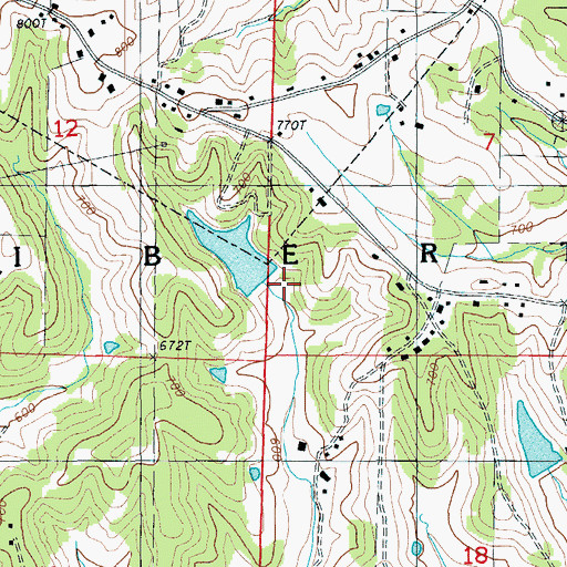 Topographic Map of Deer Valley Lake Dam, MO
