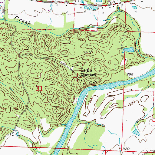Topographic Map of Camp Quapaw, AR