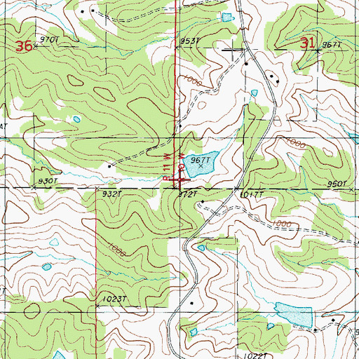 Topographic Map of Wilson Lake Dam, MO