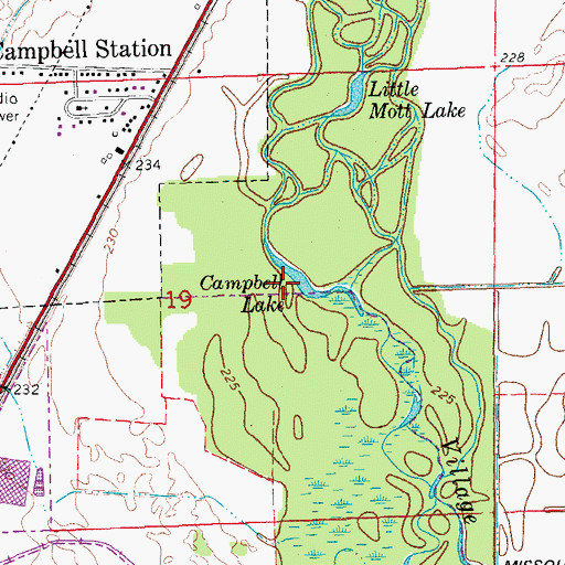 Topographic Map of Campbell Lake, AR