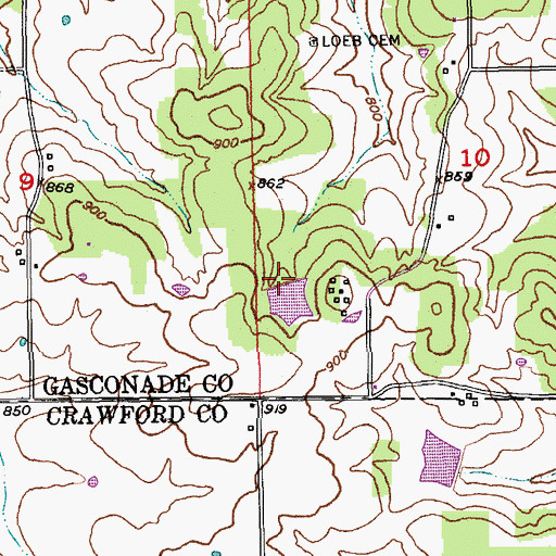 Topographic Map of Kohrman Lake Dam, MO