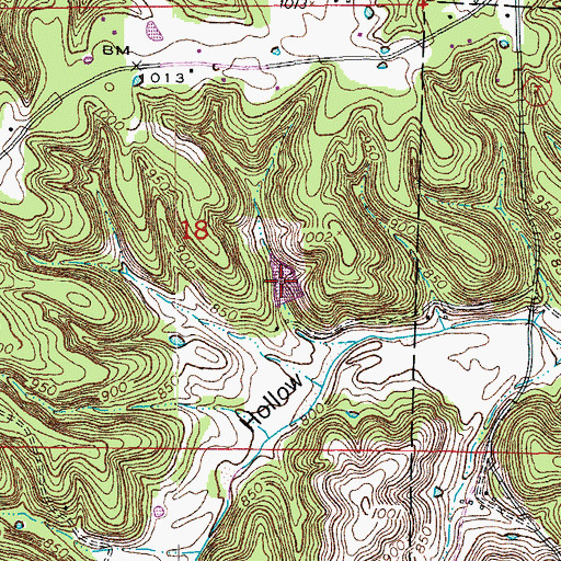 Topographic Map of Schultz Lake, MO