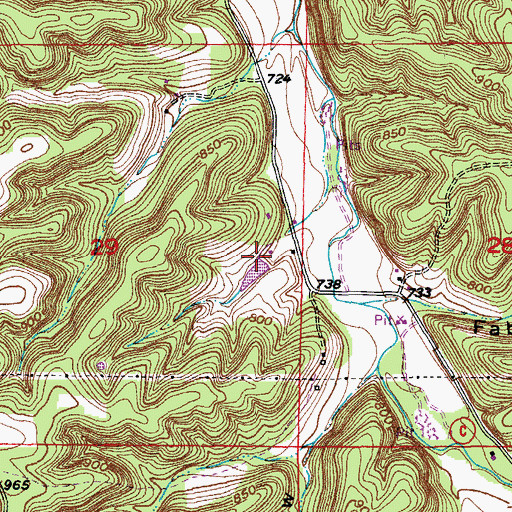 Topographic Map of Affolter Lake Dam, MO