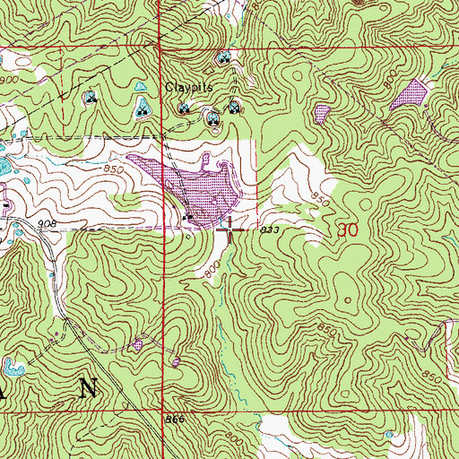 Topographic Map of Kehr Lake Dam, MO