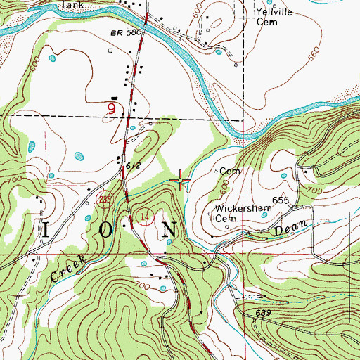 Topographic Map of Campground Creek, AR