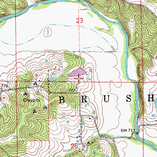 Topographic Map of Tayloe Lake Dam West, MO