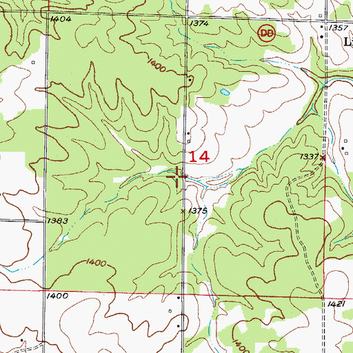 Topographic Map of D and R Lake Lower Dam, MO