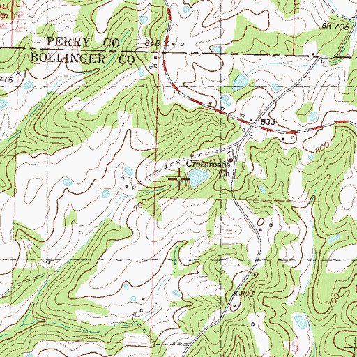Topographic Map of Richardet Dam, MO