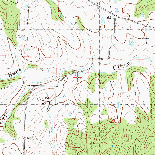 Topographic Map of Shadow Lake Dam, MO