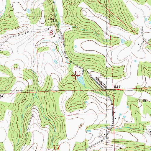 Topographic Map of Glen Basler Lake Dam, MO