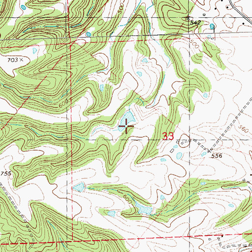 Topographic Map of Giesler Lake Dam, MO