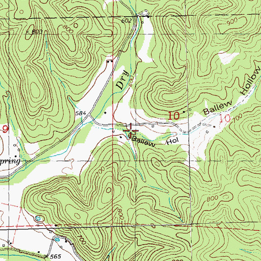 Topographic Map of Skaggs Lake Dam, MO
