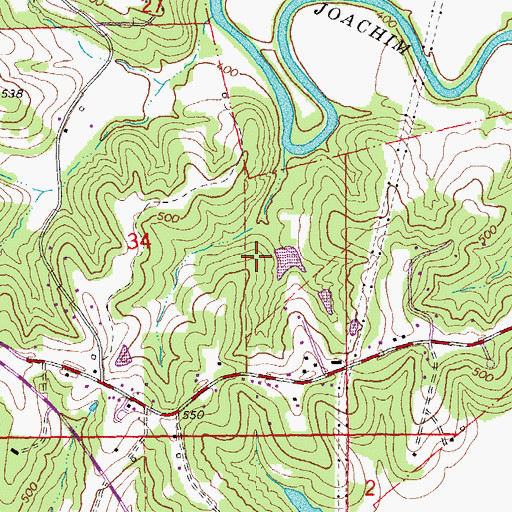 Topographic Map of Ogles Lake Dam, MO