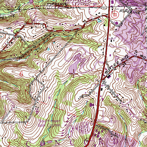 Topographic Map of General American Life Insurance Lake Dam, MO