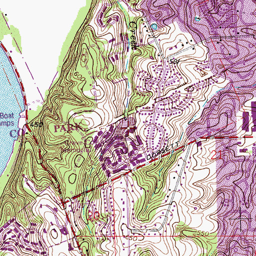 Topographic Map of Pheasant Run Lake Dam, MO