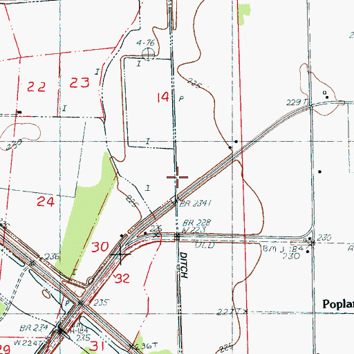 Topographic Map of Cane Island Slough Ditch, AR