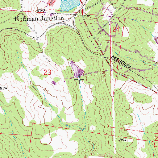 Topographic Map of McDowell Lake Dam, MO